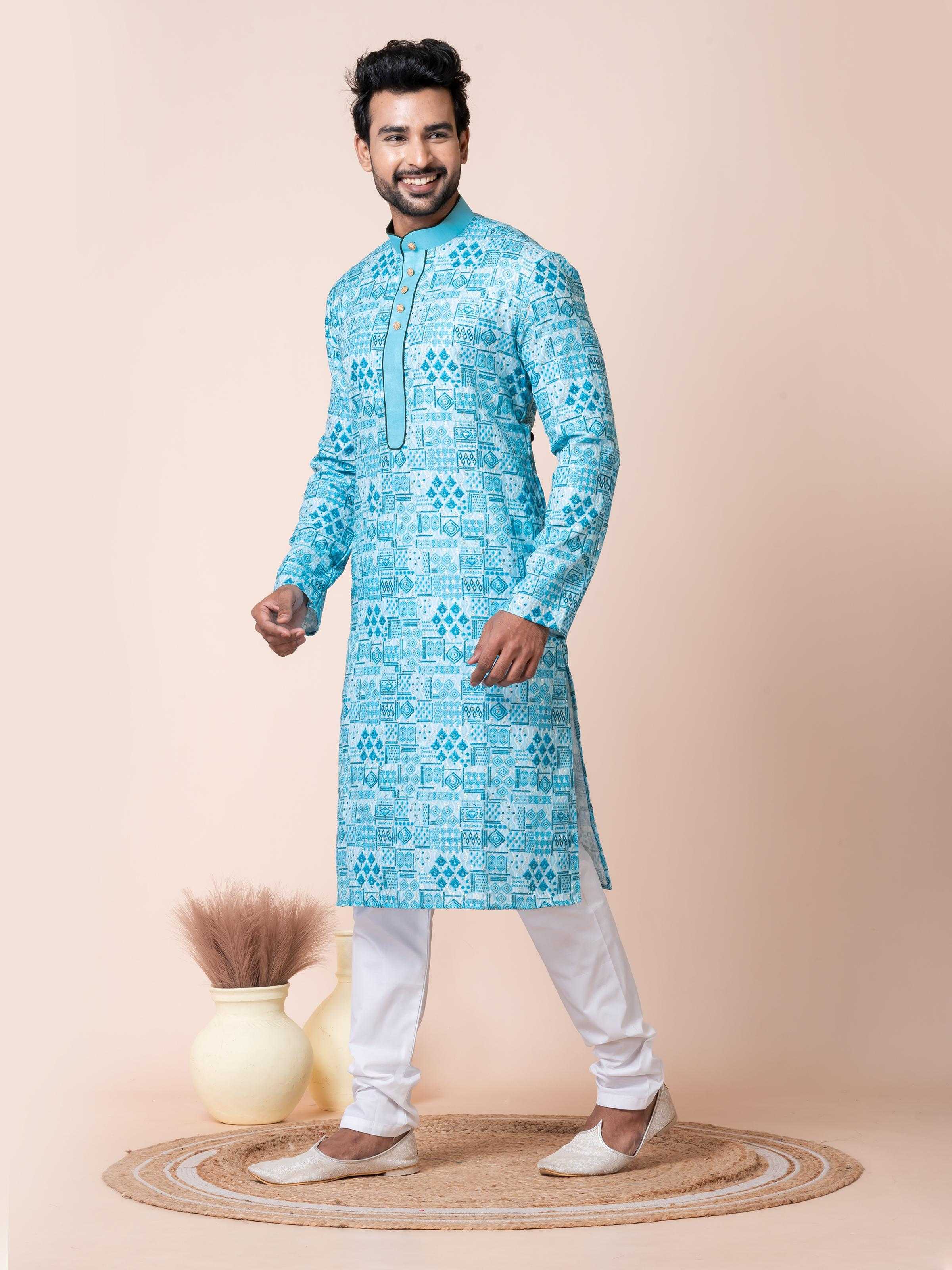 Ynf Poly Cotton RIN223 3481A Mens Wear Wholesale Mens Kurtas Mens Kurta Pyjama Men Wedding kurta Manufacturer