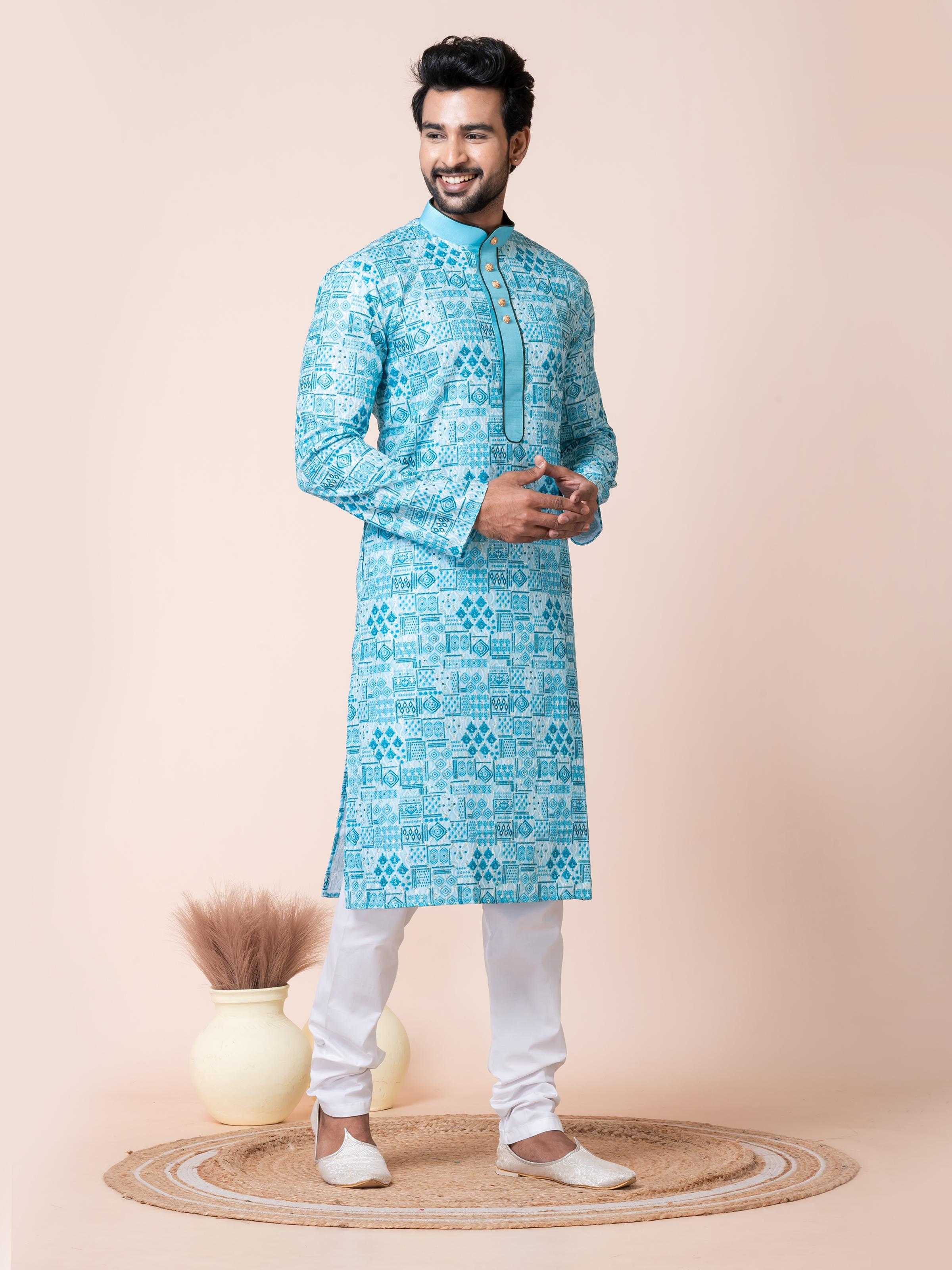 Ynf Poly Cotton RIN223 3481A Mens Wear Wholesale Mens Kurtas Mens Kurta Pyjama Men Wedding kurta Manufacturer