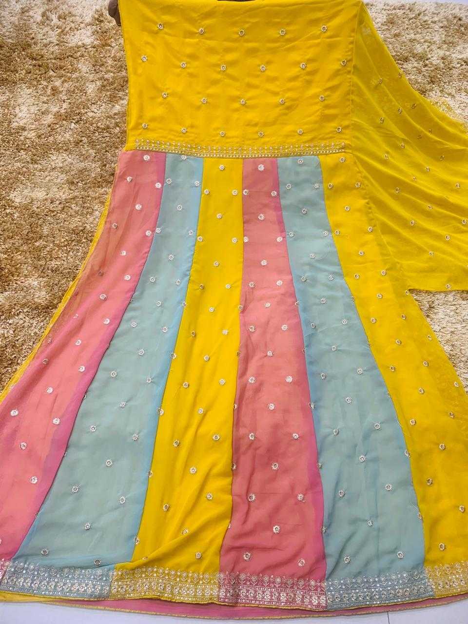 Ynf Poly Georgette KESH504 9971 Gowns Wholesale Embroidery Gowns Long Gowns Georgette Gown Manufacturer