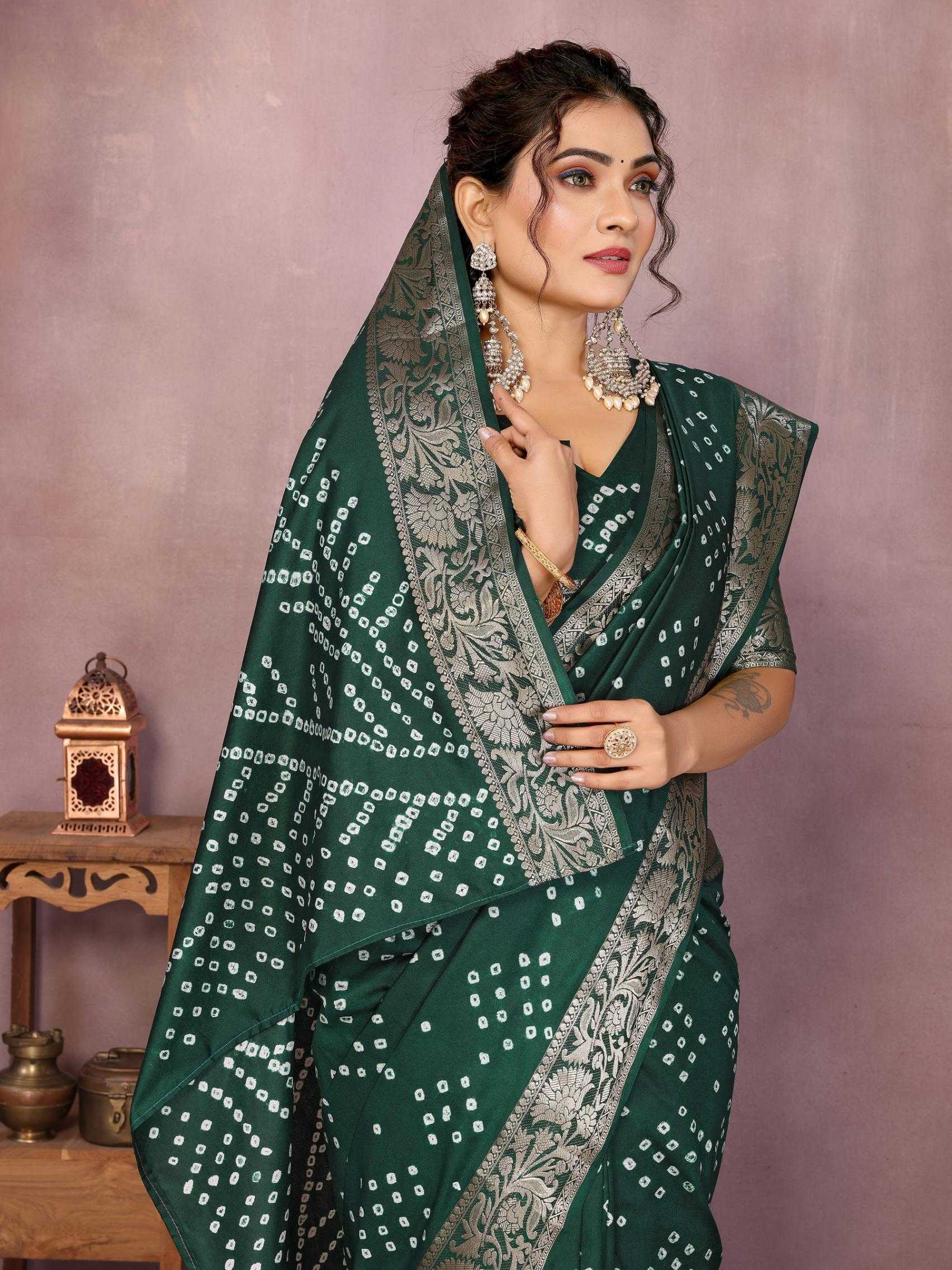 Ynf Pure Bandhej RIN183 MORPANKH Silk Sarees Wholesale Soft Silk Sarees Designer Silk Sarees Fancy Silk Sarees Manufacturer