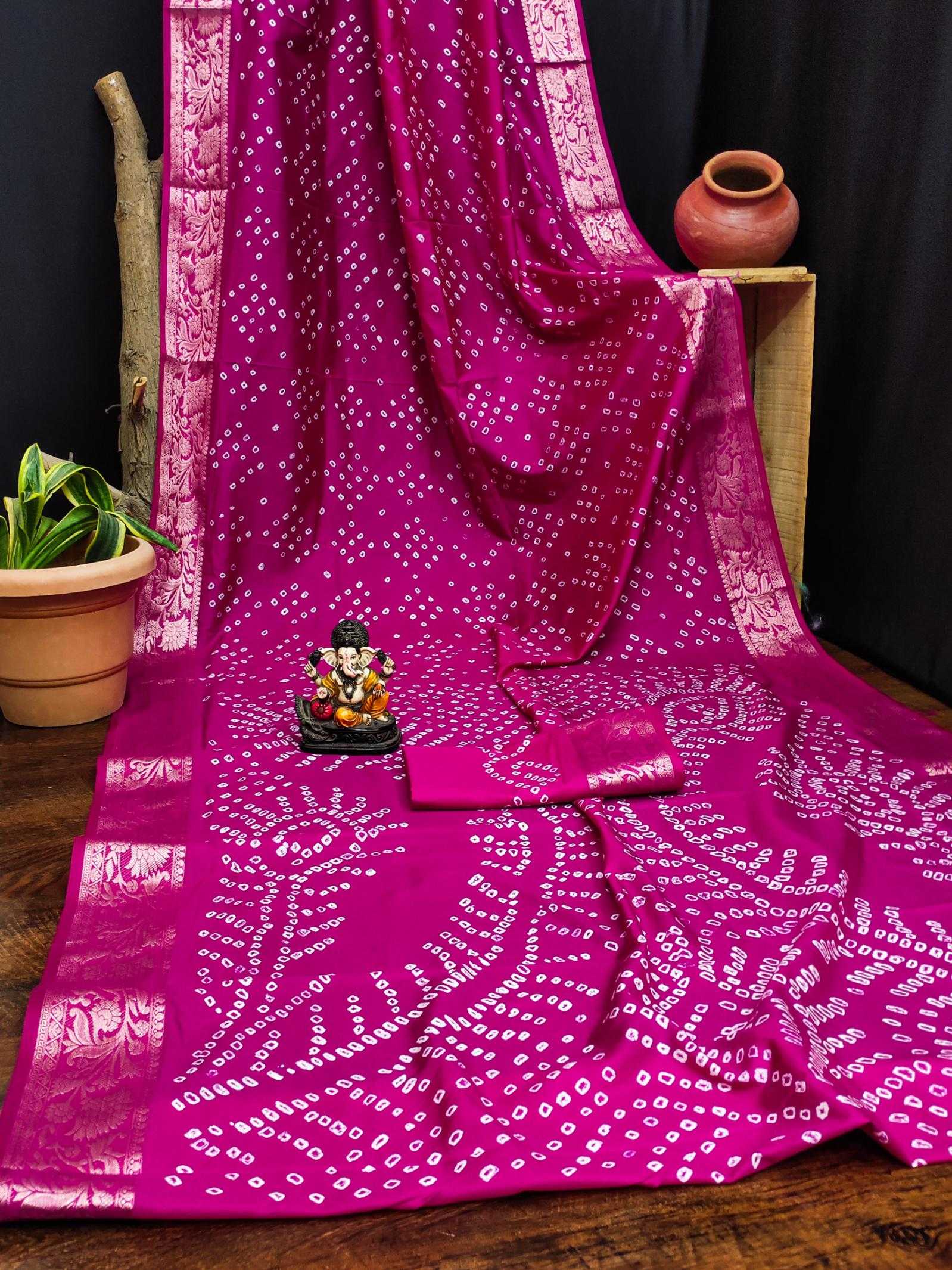 Ynf Pure Bandhej RIN183 MORPANKH Silk Sarees Wholesale Soft Silk Sarees Designer Silk Sarees Fancy Silk Sarees Manufacturer