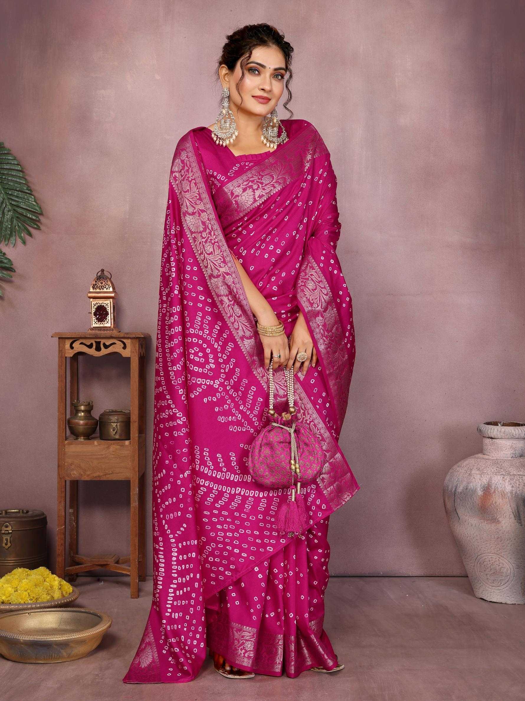 Ynf Pure Bandhej RIN183 MORPANKH Silk Sarees Wholesale Soft Silk Sarees Designer Silk Sarees Fancy Silk Sarees Manufacturer
