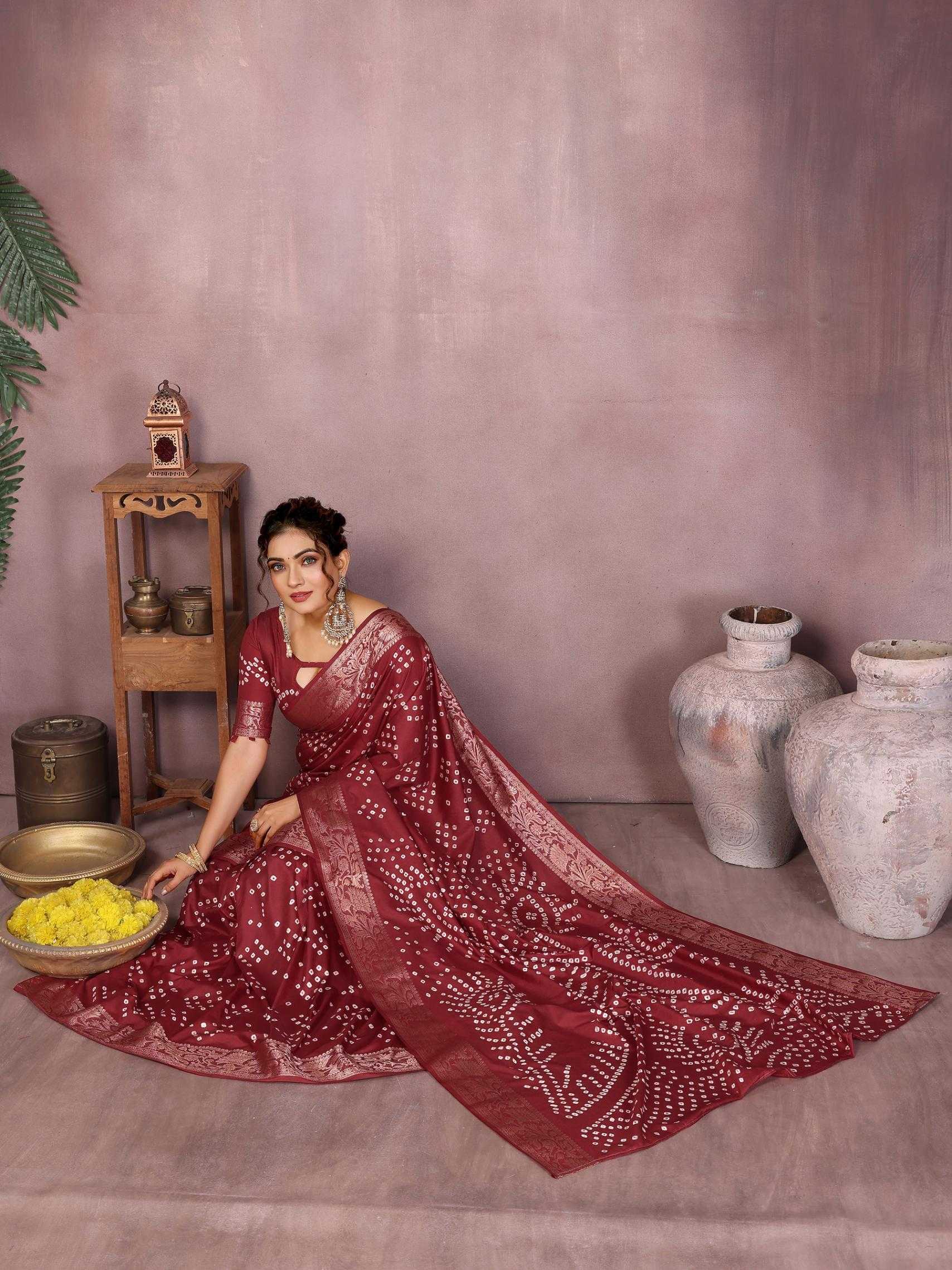 Ynf Pure Bandhej RIN183 MORPANKH Silk Sarees Wholesale Soft Silk Sarees Designer Silk Sarees Fancy Silk Sarees Manufacturer