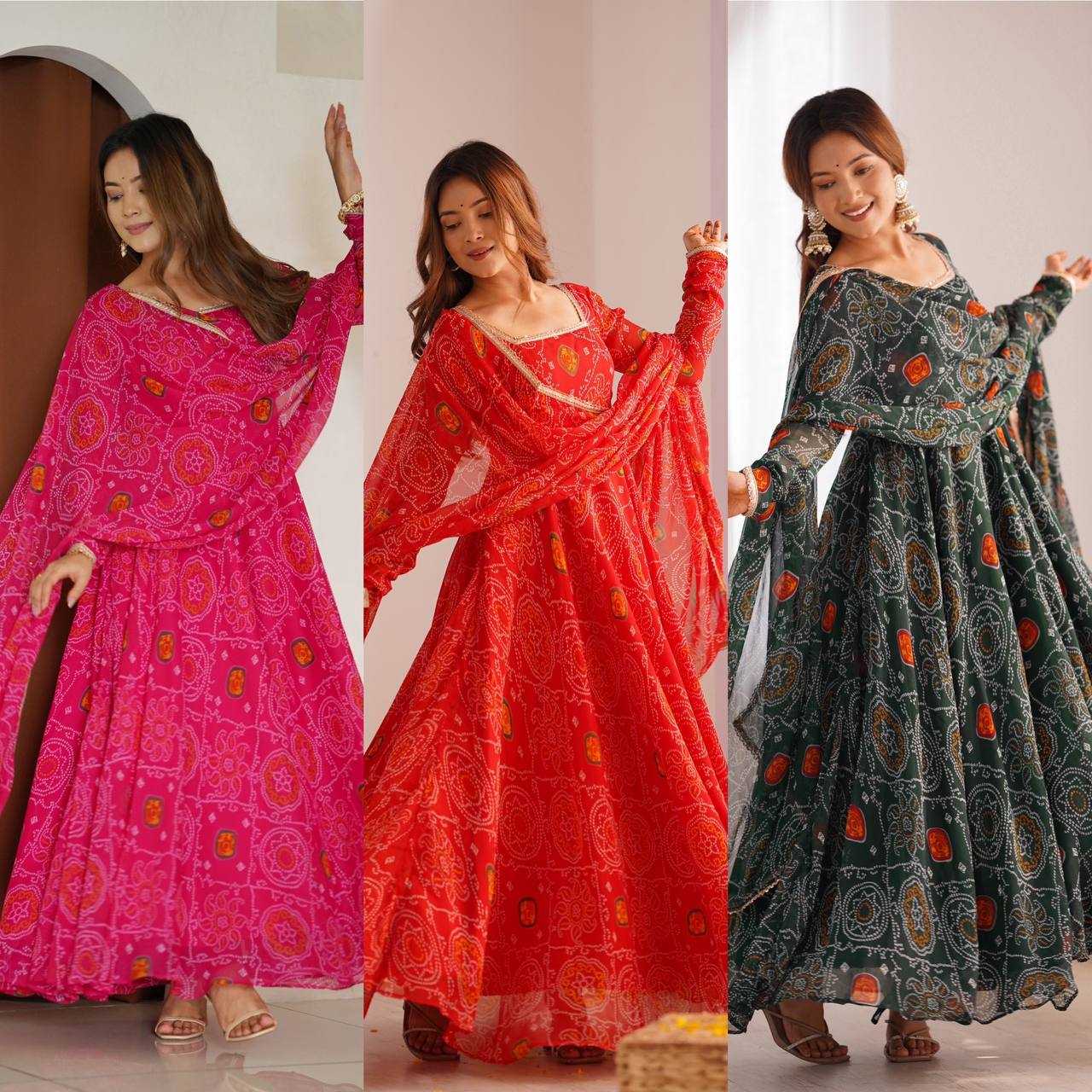Ynf Pure Chiffon KESH504 48 Gowns Wedding Collections Festive Collections Wholesale Anarkali Gown Chiffon Gowns Lightweight Gowns Manufacturer