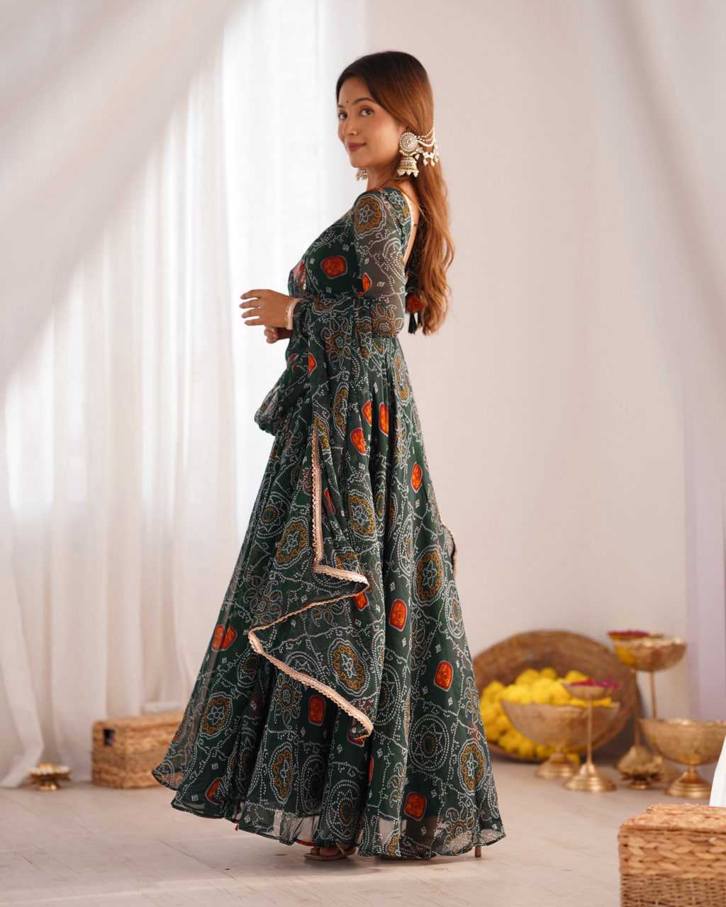 Ynf Pure Chiffon KESH504 48 Gowns Wedding Collections Festive Collections Wholesale Anarkali Gown Chiffon Gowns Lightweight Gowns Manufacturer