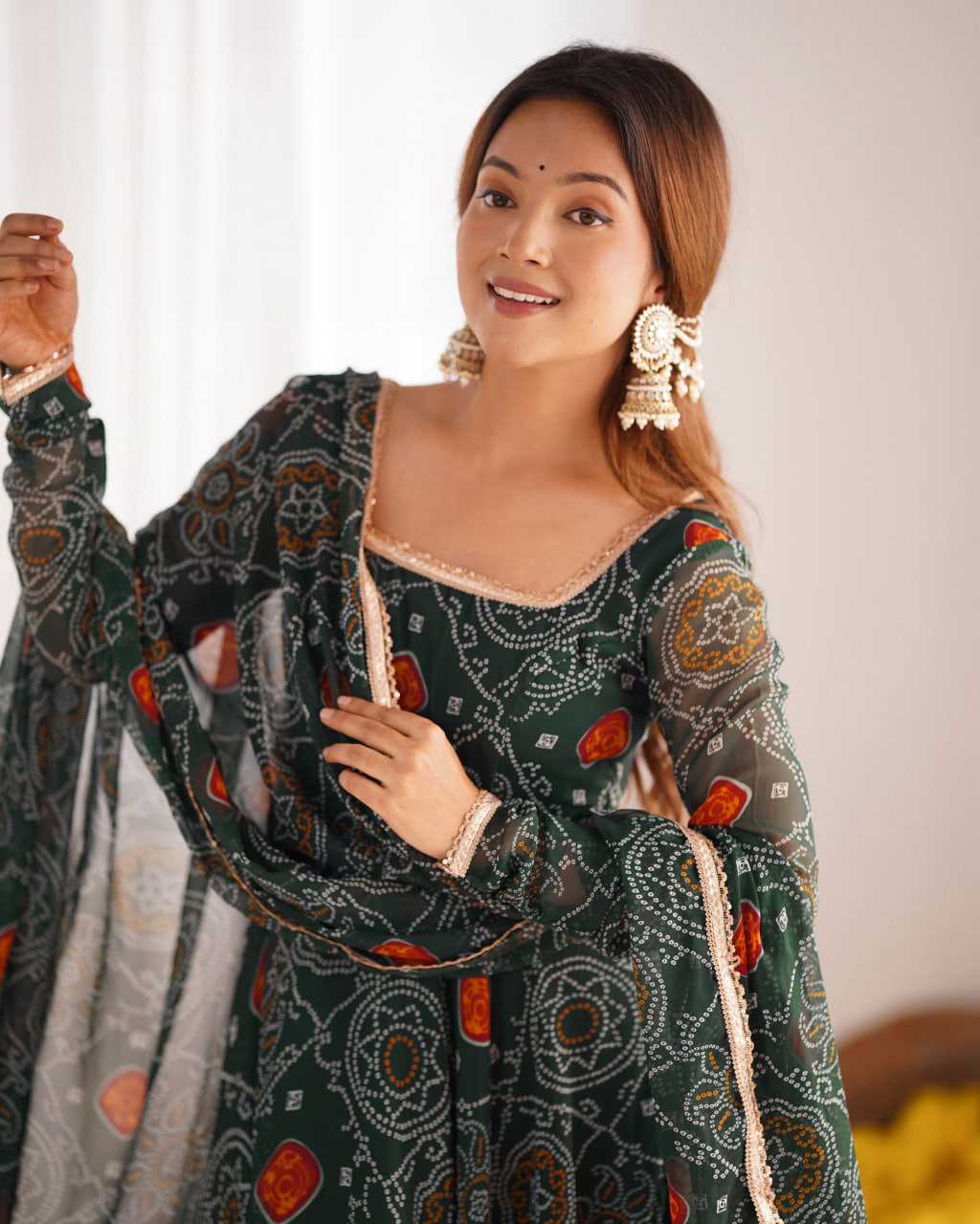 Ynf Pure Chiffon KESH504 48 Gowns Wedding Collections Festive Collections Wholesale Anarkali Gown Chiffon Gowns Lightweight Gowns Manufacturer
