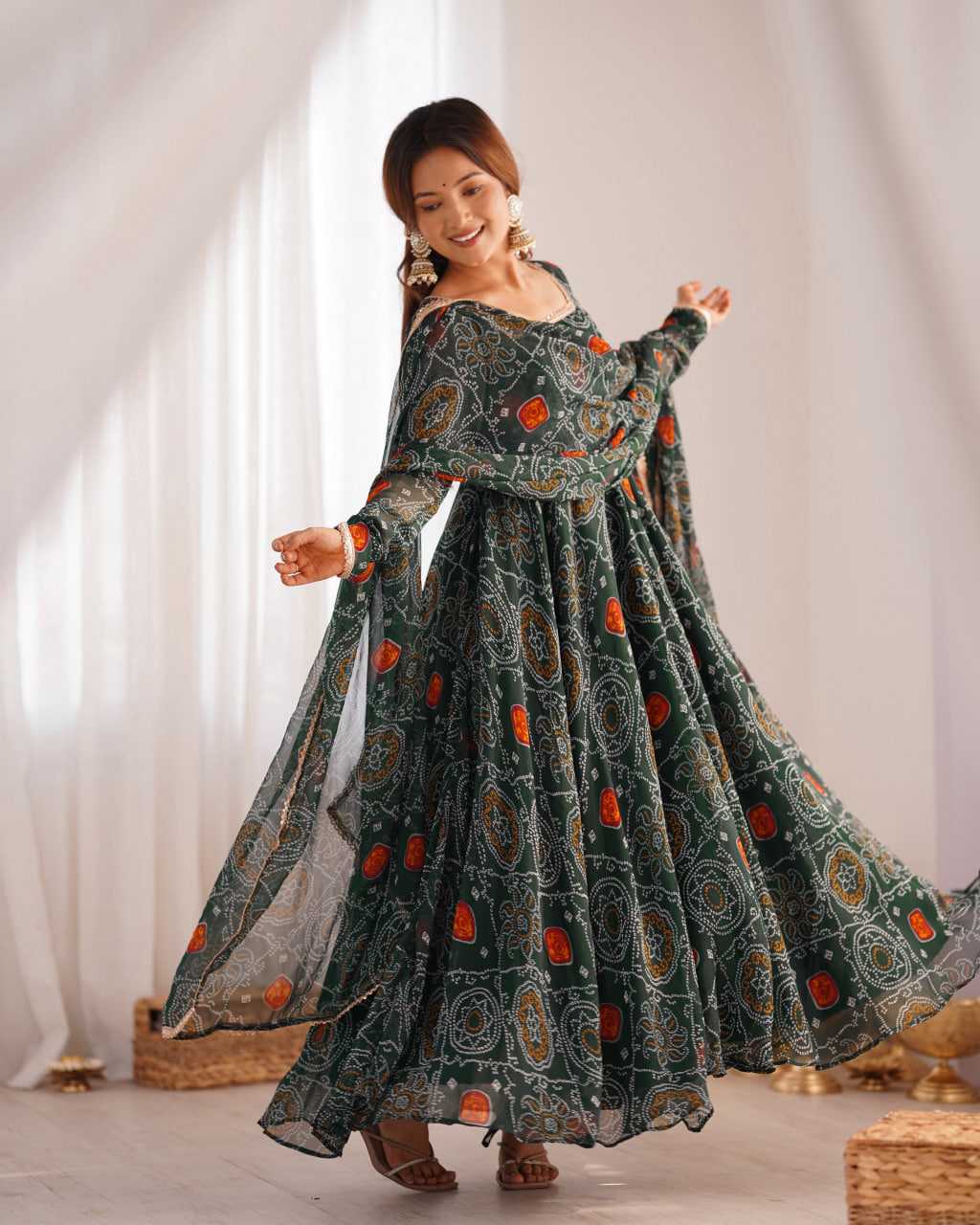 Ynf Pure Chiffon KESH504 48 Gowns Wedding Collections Festive Collections Wholesale Anarkali Gown Chiffon Gowns Lightweight Gowns Manufacturer