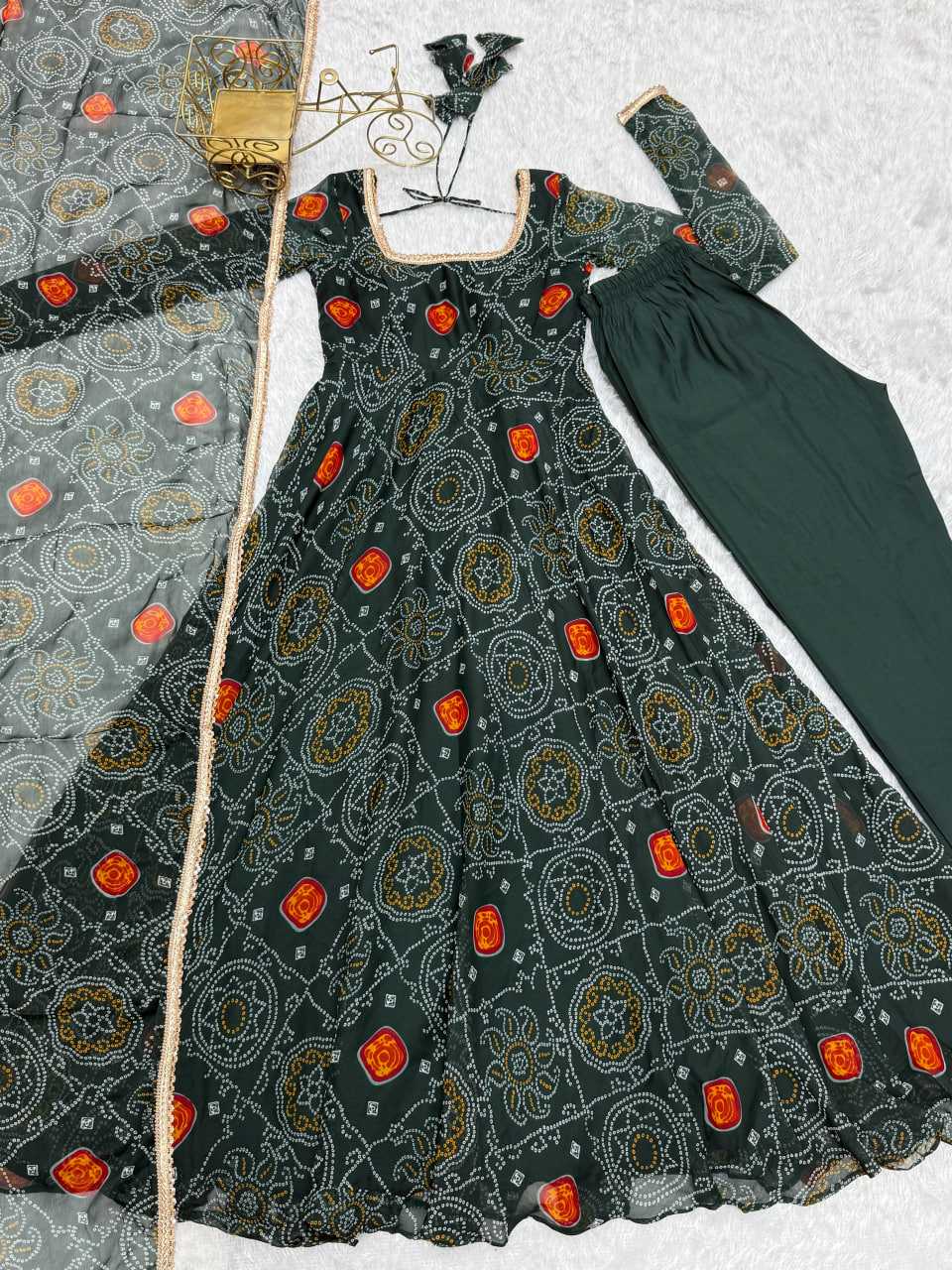 Ynf Pure Chiffon KESH504 48 Gowns Wedding Collections Festive Collections Wholesale Anarkali Gown Chiffon Gowns Lightweight Gowns Manufacturer