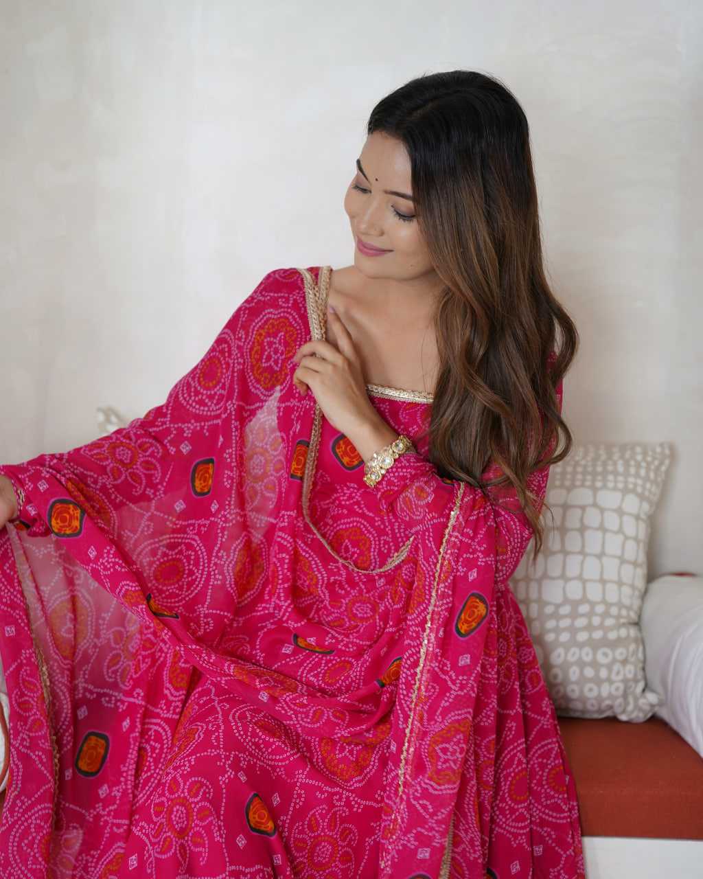 Ynf Pure Chiffon KESH504 48 Gowns Wedding Collections Festive Collections Wholesale Anarkali Gown Chiffon Gowns Lightweight Gowns Manufacturer