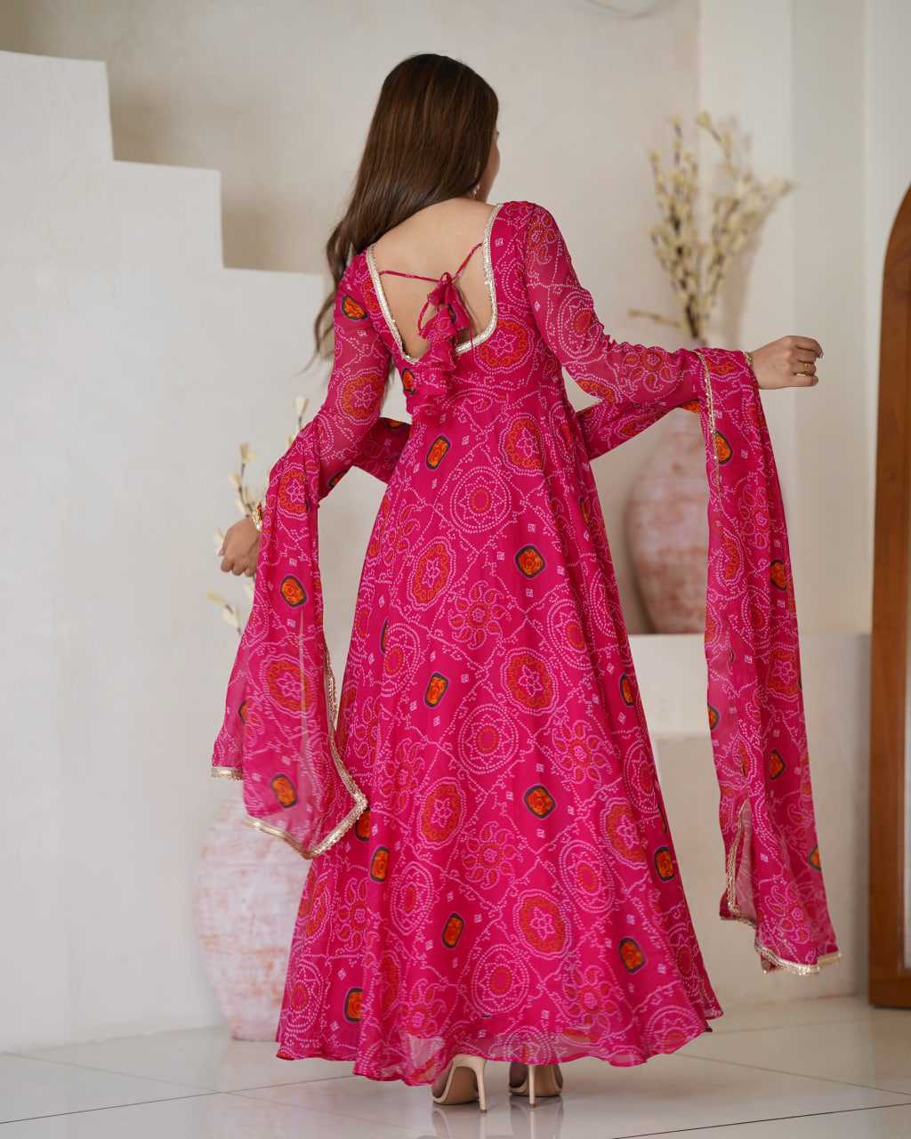 Ynf Pure Chiffon KESH504 48 Gowns Wedding Collections Festive Collections Wholesale Anarkali Gown Chiffon Gowns Lightweight Gowns Manufacturer