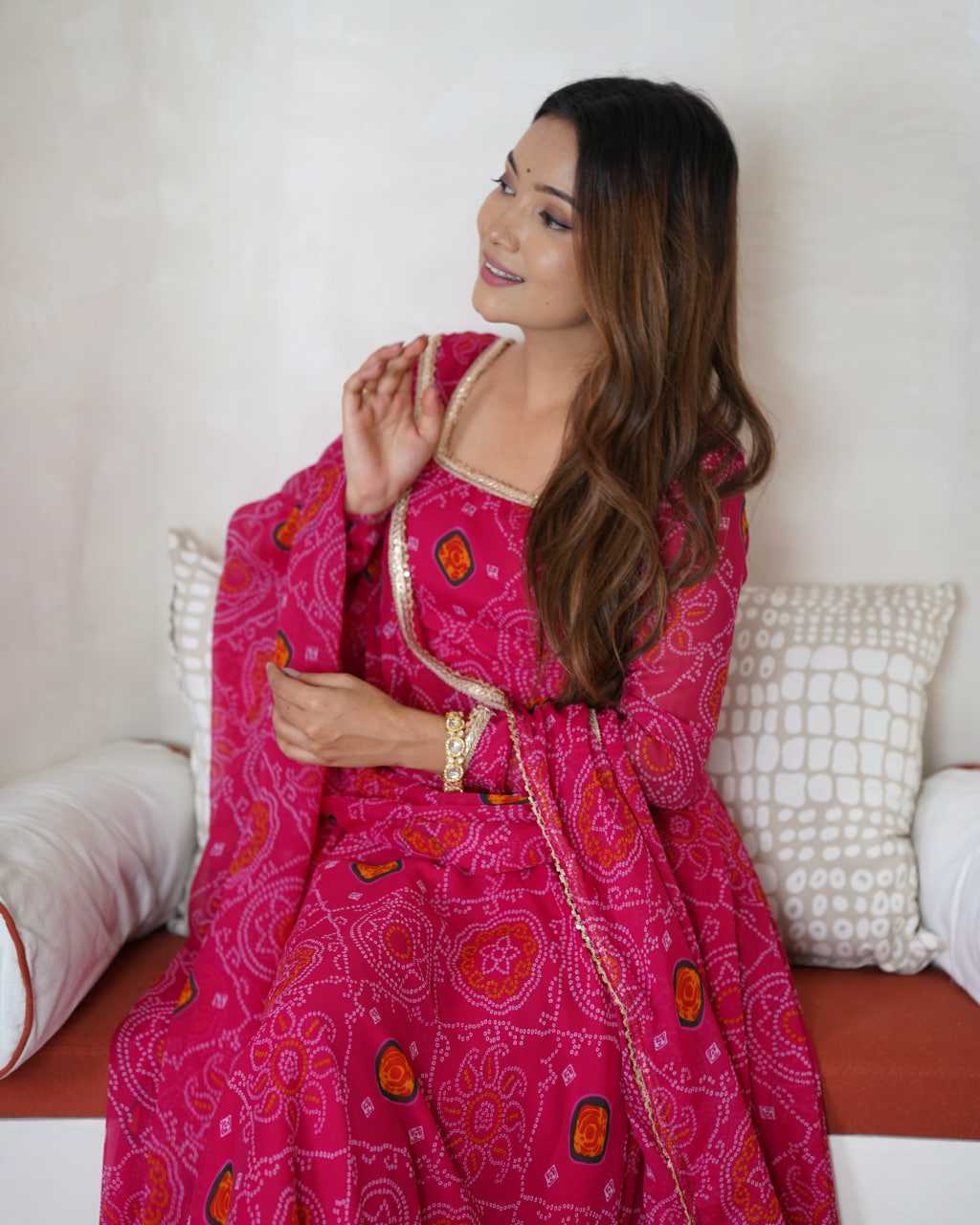 Ynf Pure Chiffon KESH504 48 Gowns Wedding Collections Festive Collections Wholesale Anarkali Gown Chiffon Gowns Lightweight Gowns Manufacturer