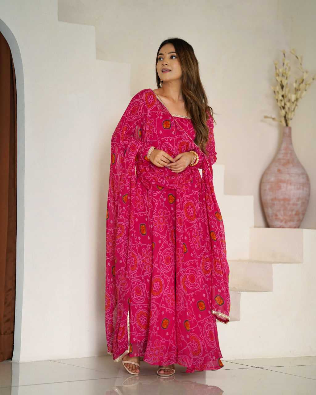 Ynf Pure Chiffon KESH504 48 Gowns Wedding Collections Festive Collections Wholesale Anarkali Gown Chiffon Gowns Lightweight Gowns Manufacturer