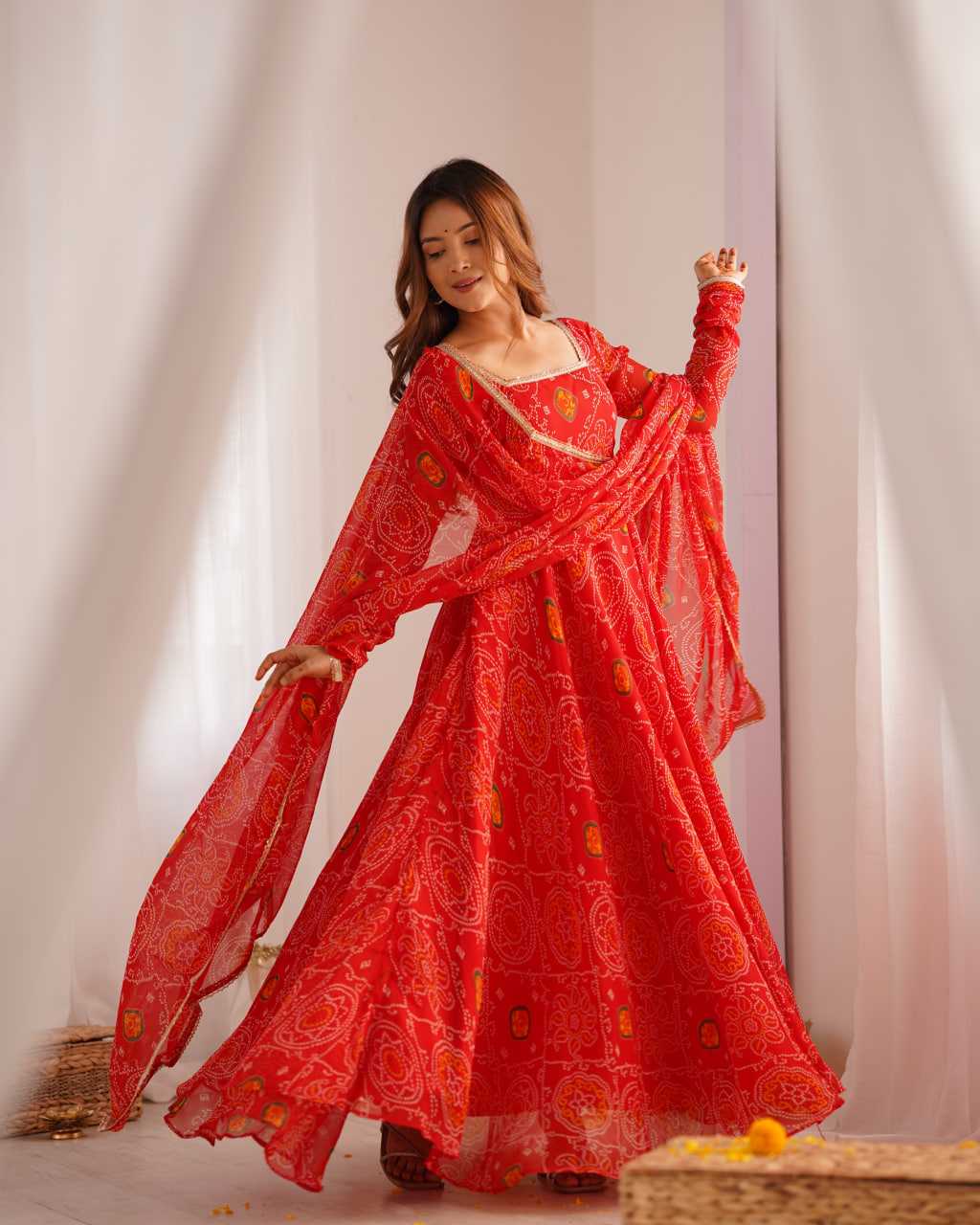 Ynf Pure Chiffon KESH504 48 Gowns Wedding Collections Festive Collections Wholesale Anarkali Gown Chiffon Gowns Lightweight Gowns Manufacturer