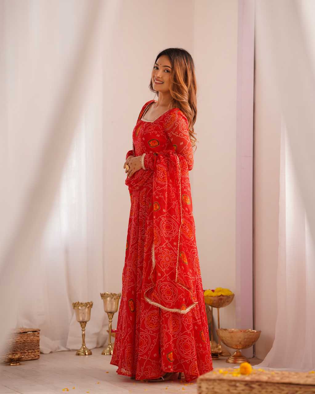 Ynf Pure Chiffon KESH504 48 Gowns Wedding Collections Festive Collections Wholesale Anarkali Gown Chiffon Gowns Lightweight Gowns Manufacturer