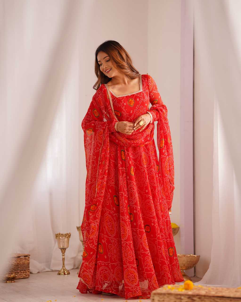 Ynf Pure Chiffon KESH504 48 Gowns Wedding Collections Festive Collections Wholesale Anarkali Gown Chiffon Gowns Lightweight Gowns Manufacturer