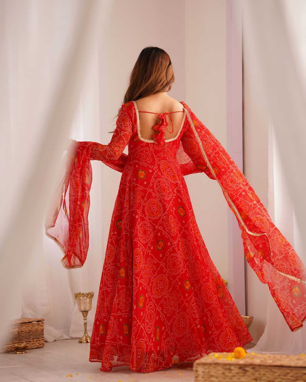Ynf Pure Chiffon KESH504 48 Gowns Wedding Collections Festive Collections Wholesale Anarkali Gown Chiffon Gowns Lightweight Gowns Manufacturer