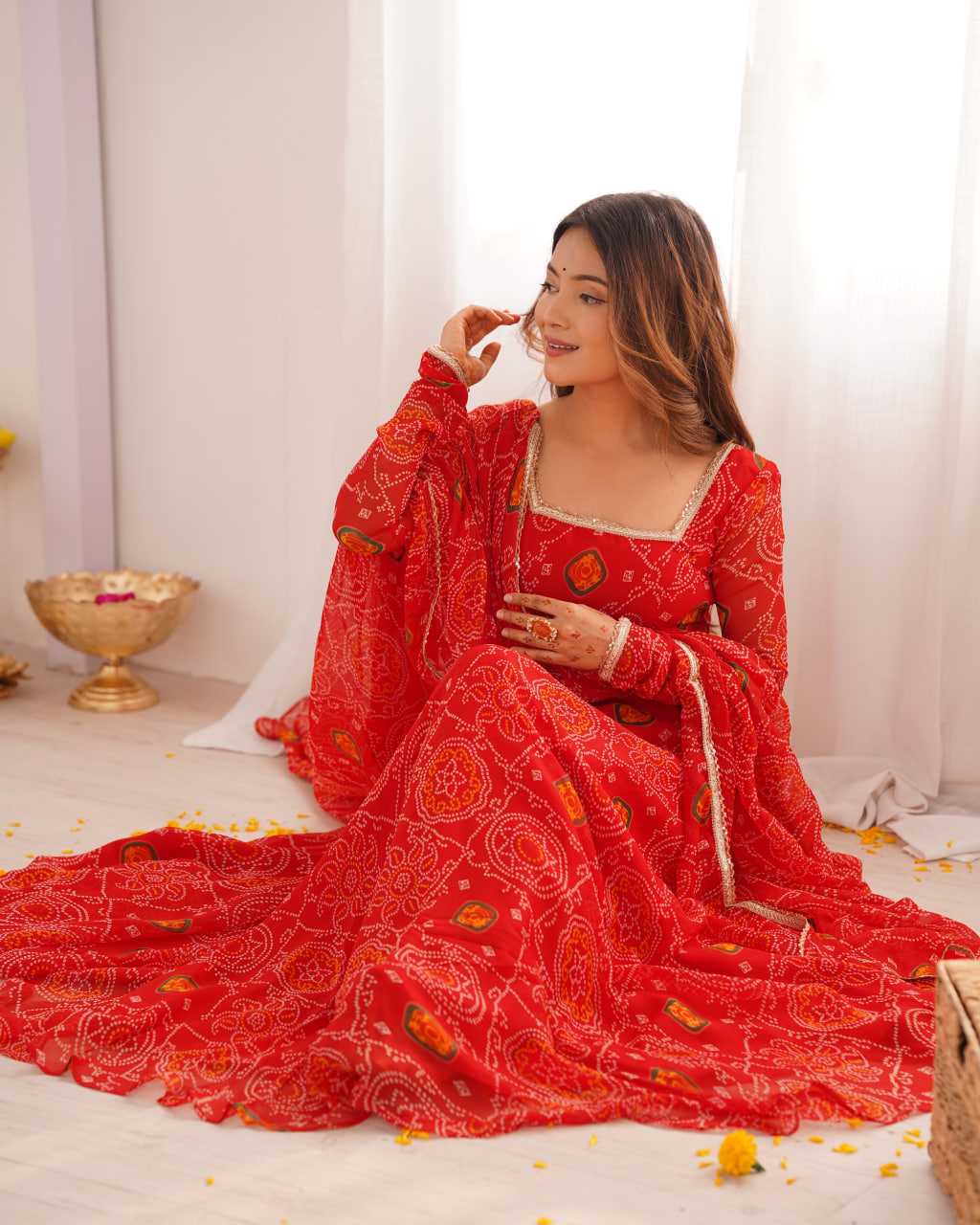 Ynf Pure Chiffon KESH504 48 Gowns Wedding Collections Festive Collections Wholesale Anarkali Gown Chiffon Gowns Lightweight Gowns Manufacturer