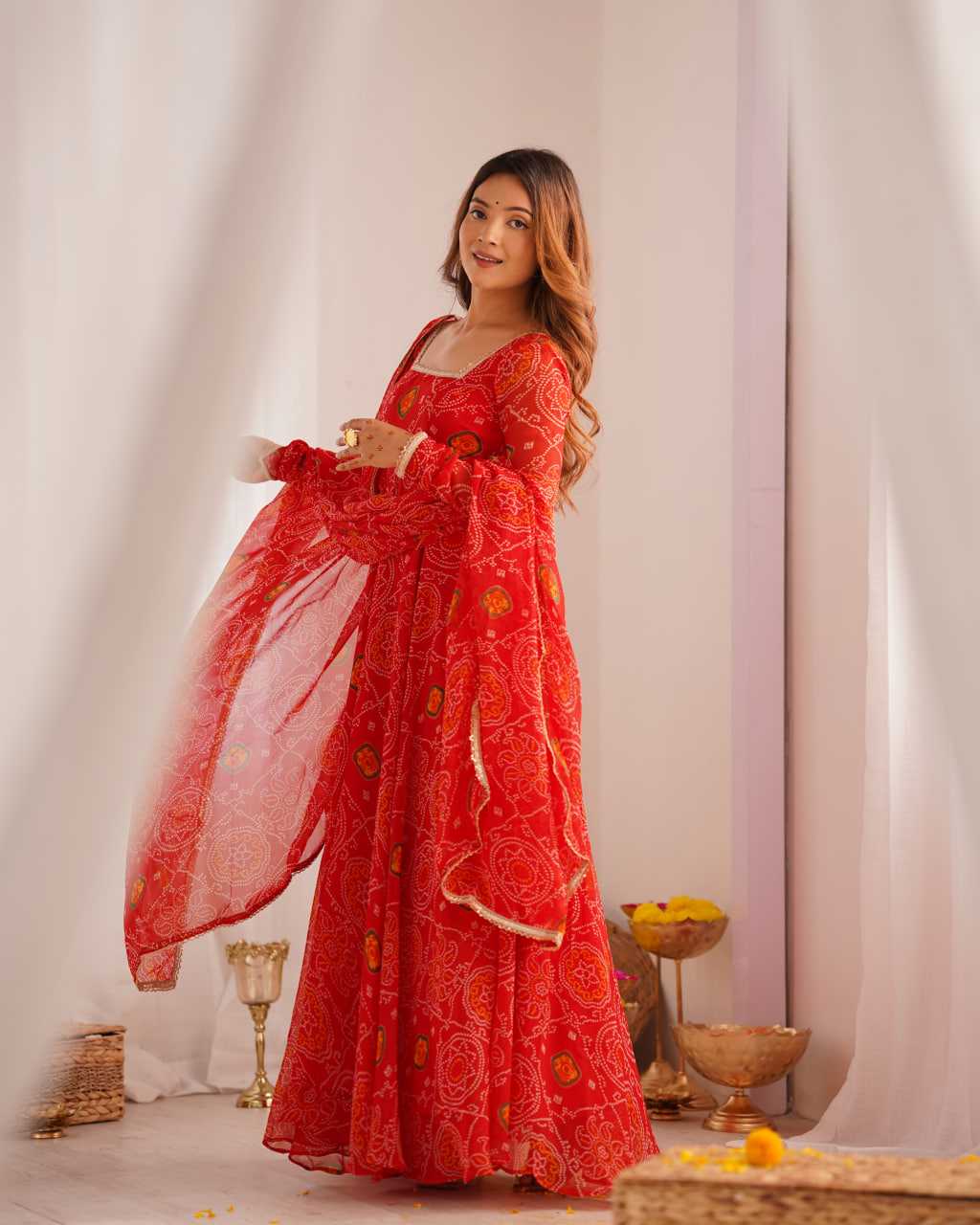 Ynf Pure Chiffon KESH504 48 Gowns Wedding Collections Festive Collections Wholesale Anarkali Gown Chiffon Gowns Lightweight Gowns Manufacturer