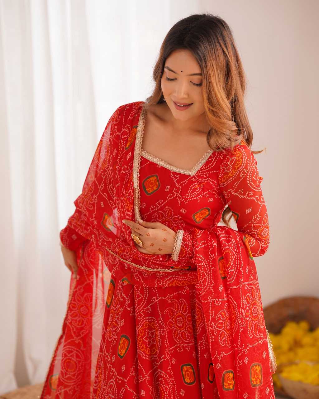 Ynf Pure Chiffon KESH504 48 Gowns Wedding Collections Festive Collections Wholesale Anarkali Gown Chiffon Gowns Lightweight Gowns Manufacturer