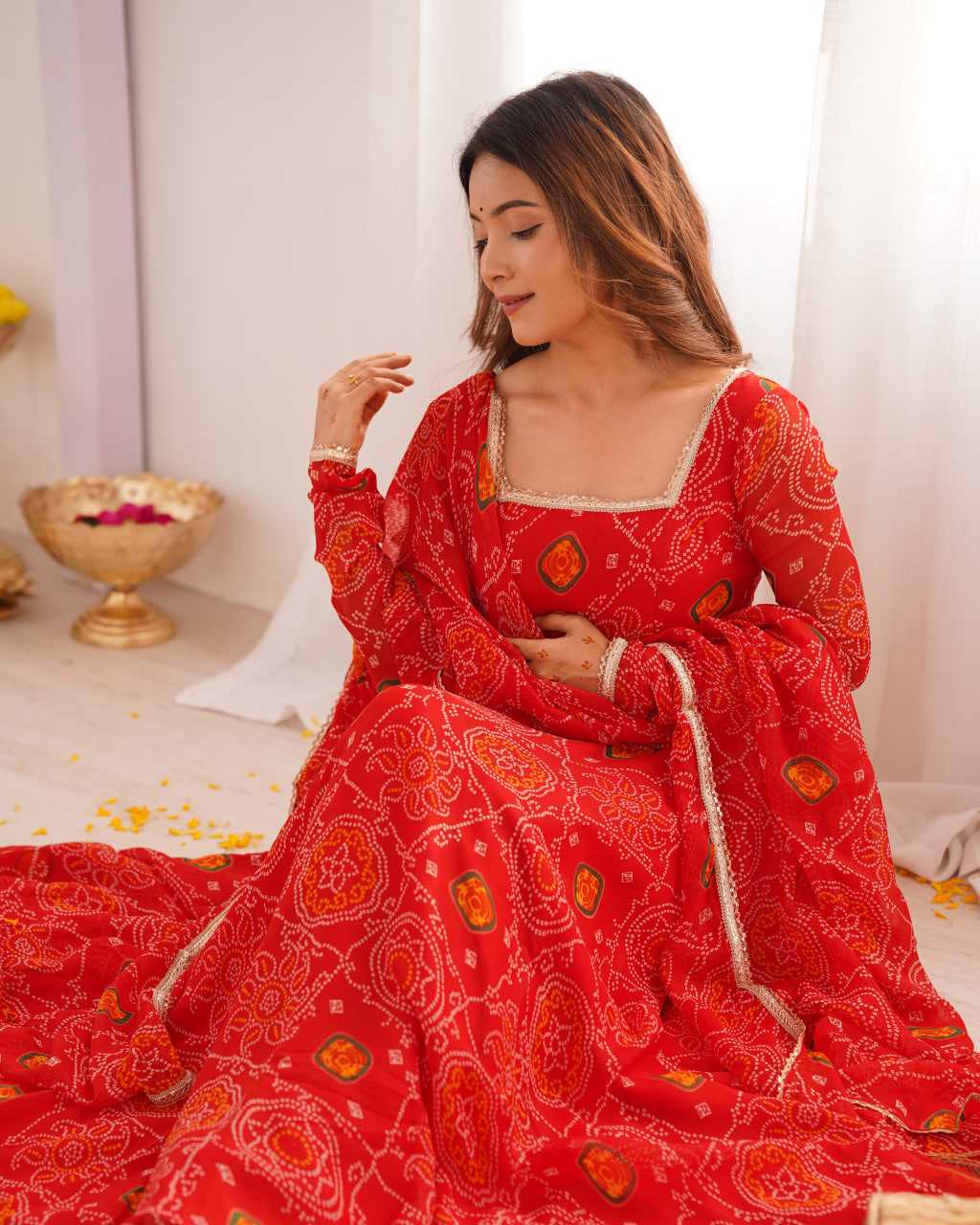 Ynf Pure Chiffon KESH504 48 Gowns Wedding Collections Festive Collections Wholesale Anarkali Gown Chiffon Gowns Lightweight Gowns Manufacturer