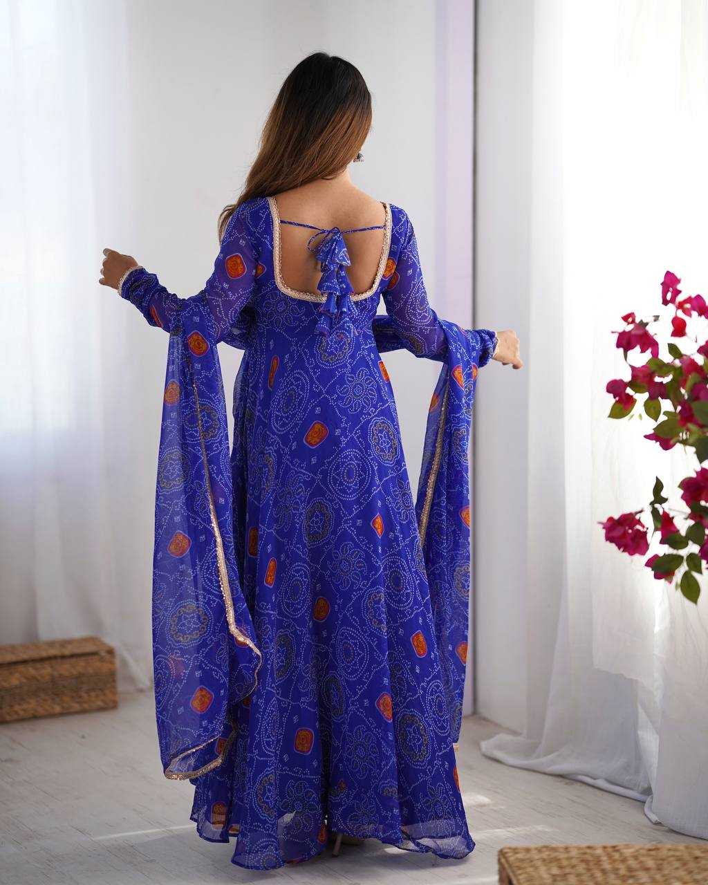 Ynf Pure Chiffon KESH504 48 Gowns Wedding Collections Festive Collections Wholesale Anarkali Gown Chiffon Gowns Lightweight Gowns Manufacturer