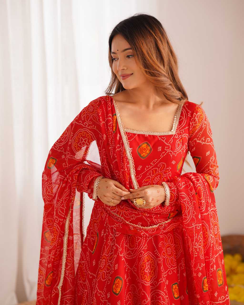 Ynf Pure Chiffon KESH504 48 Gowns Wedding Collections Festive Collections Wholesale Anarkali Gown Chiffon Gowns Lightweight Gowns Manufacturer