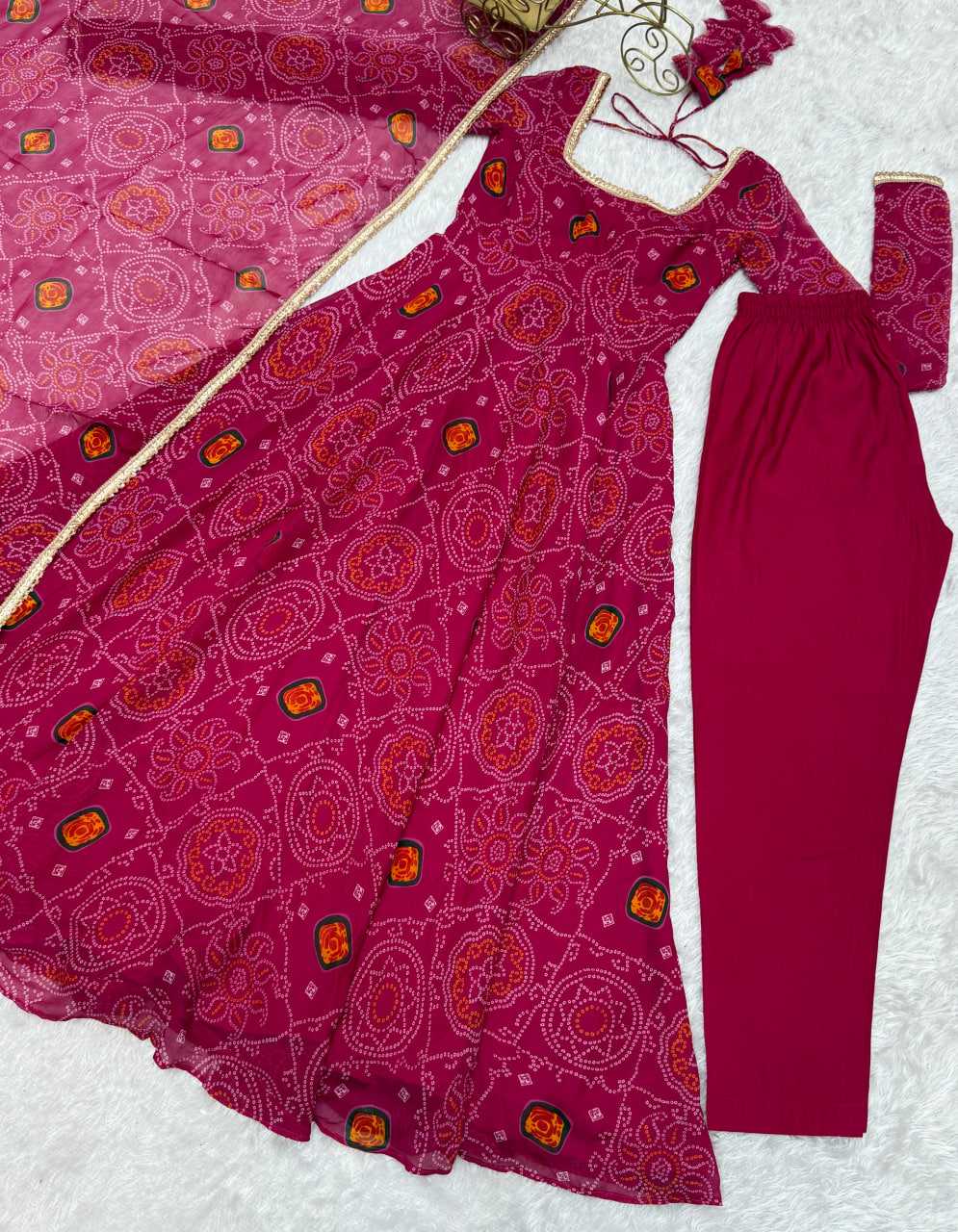 Ynf Pure Chiffon KESH504 48 Gowns Wedding Collections Festive Collections Wholesale Anarkali Gown Chiffon Gowns Lightweight Gowns Manufacturer
