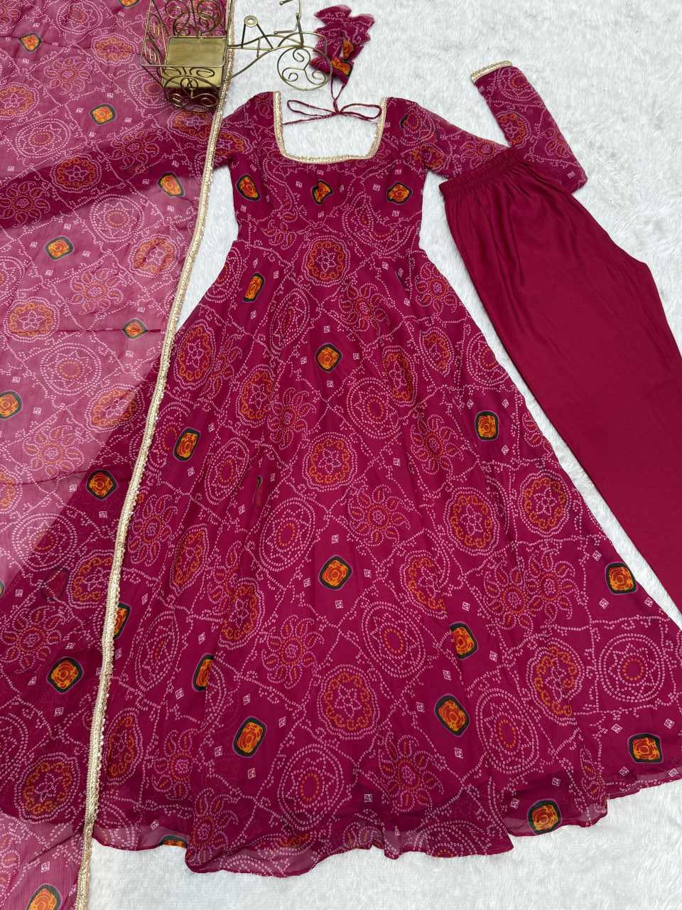 Ynf Pure Chiffon KESH504 48 Gowns Wedding Collections Festive Collections Wholesale Anarkali Gown Chiffon Gowns Lightweight Gowns Manufacturer