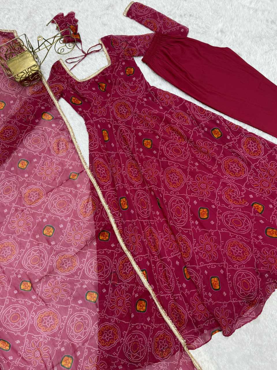 Ynf Pure Chiffon KESH504 48 Gowns Wedding Collections Festive Collections Wholesale Anarkali Gown Chiffon Gowns Lightweight Gowns Manufacturer
