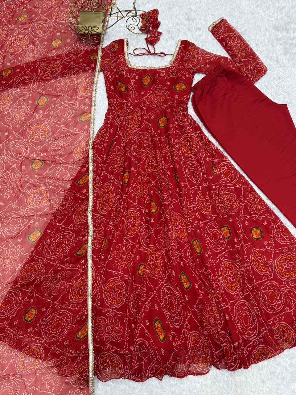 Ynf Pure Chiffon KESH504 48 Gowns Wedding Collections Festive Collections Wholesale Anarkali Gown Chiffon Gowns Lightweight Gowns Manufacturer