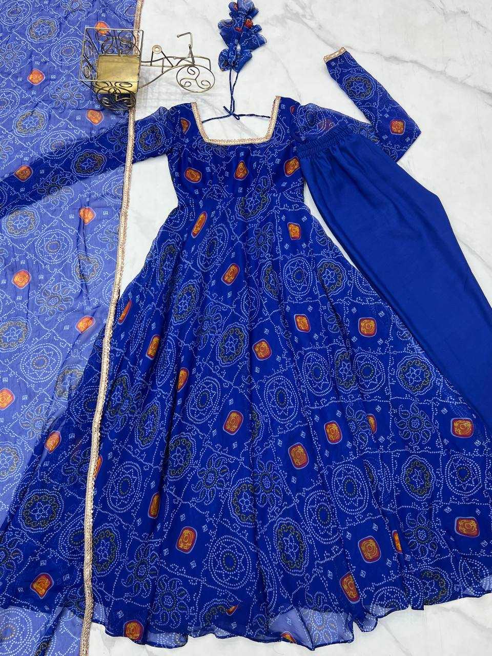 Ynf Pure Chiffon KESH504 48 Gowns Wedding Collections Festive Collections Wholesale Anarkali Gown Chiffon Gowns Lightweight Gowns Manufacturer