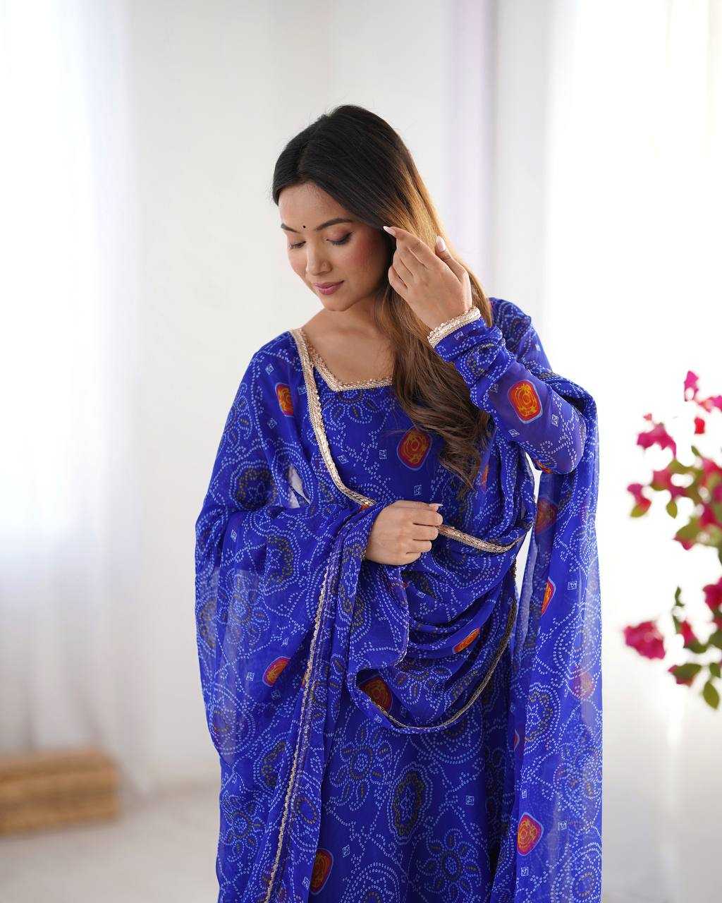 Ynf Pure Chiffon KESH504 48 Gowns Wedding Collections Festive Collections Wholesale Anarkali Gown Chiffon Gowns Lightweight Gowns Manufacturer