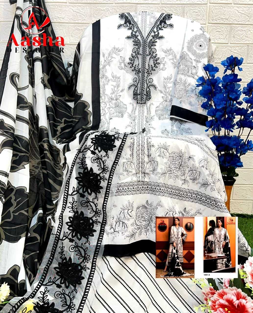 Ynf Pure Cotton KESH444 AASHA-1051 Suits & Dresses Wedding Collections Festive Collections Wholesale Printed Suits Embroidery Suits Cotton Suits Manufacturer