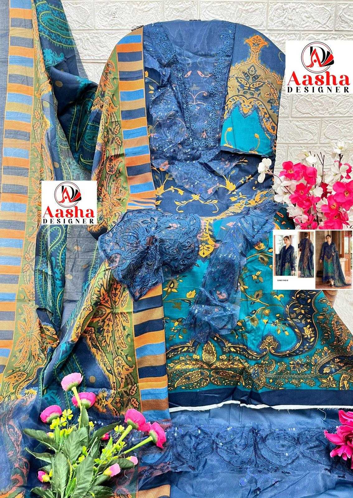 Ynf Pure Cotton KESH444 AASHA DESIGNER 1018 Suits & Dresses Islamic Clothing Festive Collections Wholesale Pakistani Suits Printed Suits Cotton Suits Manufacturer
