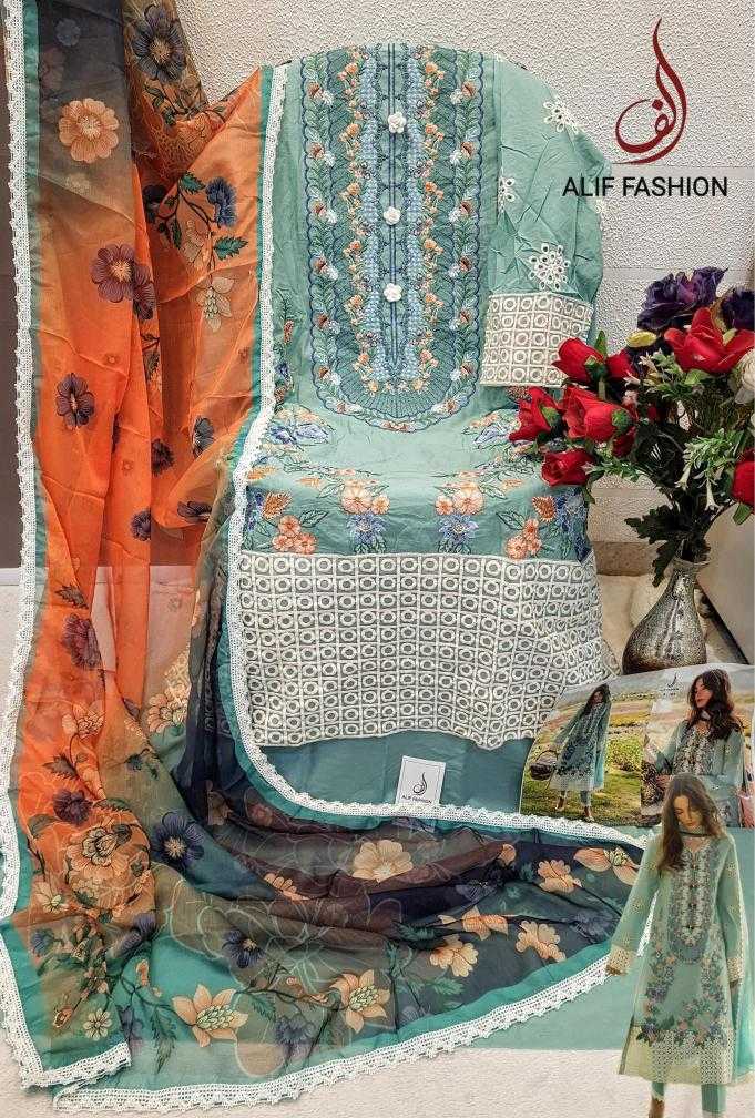 Ynf Pure Cotton KESH444 ALIF FASHION-A184 Suits & Dresses Wedding Collections Festive Collections Wholesale Embroidery Suits Cotton Suits Handloom Suits Manufacturer