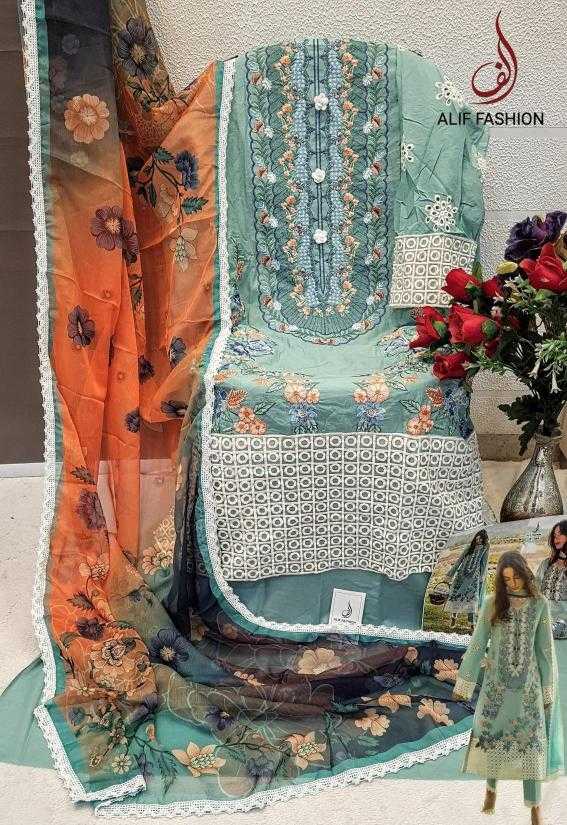 Ynf Pure Cotton KESH444 ALIF FASHION-A184 Suits & Dresses Wedding Collections Festive Collections Wholesale Embroidery Suits Cotton Suits Handloom Suits Manufacturer