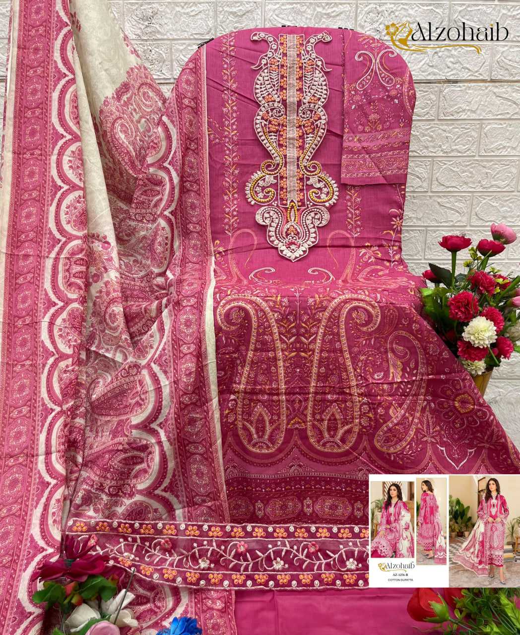 Ynf Pure Cotton KESH444 ALZOHAIB AZ-1276 Suits & Dresses Islamic Clothing Festive Collections Wholesale Pakistani Suits Printed Suits Cotton Suits Manufacturer