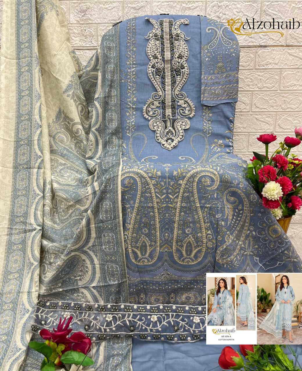 Ynf Pure Cotton KESH444 ALZOHAIB AZ-1276 Suits & Dresses Islamic Clothing Festive Collections Wholesale Pakistani Suits Printed Suits Cotton Suits Manufacturer