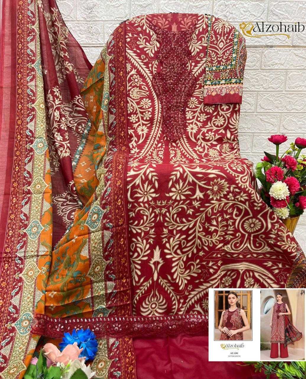 Ynf Pure Cotton KESH444 AZ-1278 Suits & Dresses Wholesale Printed Suits Embroidery Suits Cotton Suits Manufacturer