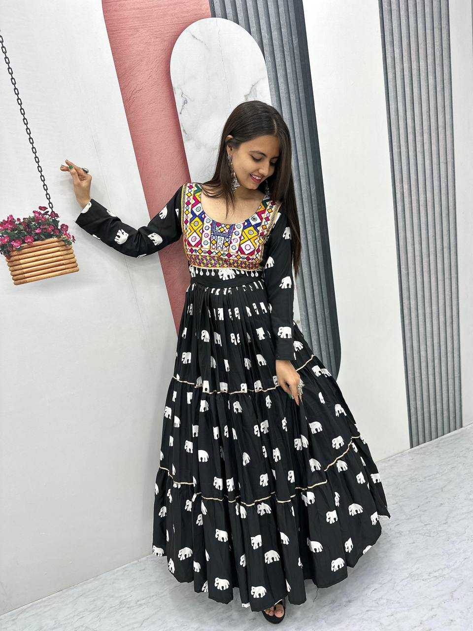 Ynf Pure Cotton KESH496 N35 Gowns Wedding Collections Festive Collections Wholesale Embroidery Gowns Party Wear Gowns Indo-Western Gowns Manufacturer
