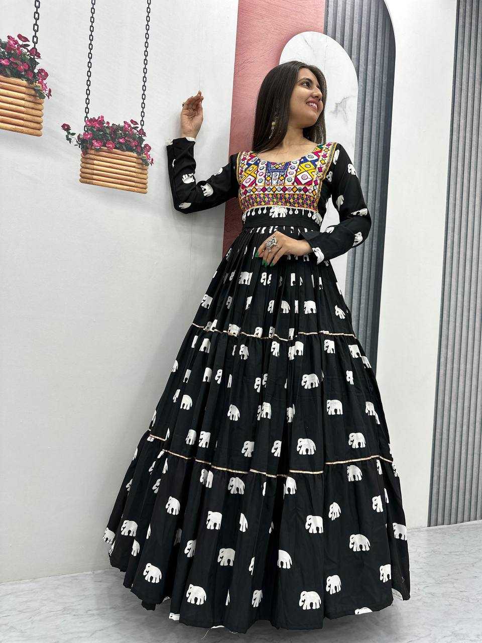 Ynf Pure Cotton KESH496 N35 Gowns Wedding Collections Festive Collections Wholesale Embroidery Gowns Party Wear Gowns Indo-Western Gowns Manufacturer