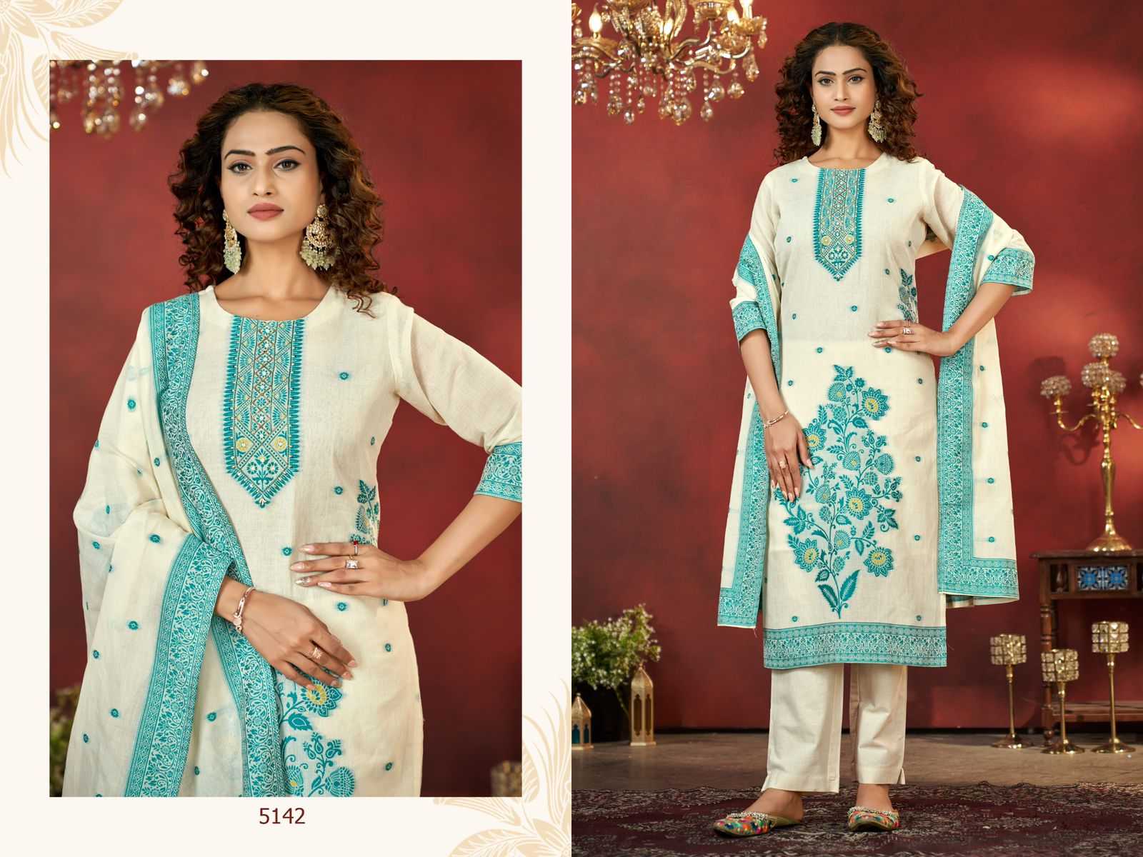 Ynf Pure Cotton RIN190 5141 Setwise Collections Wholesale Dresses & Suits Catalogs Manufacturer