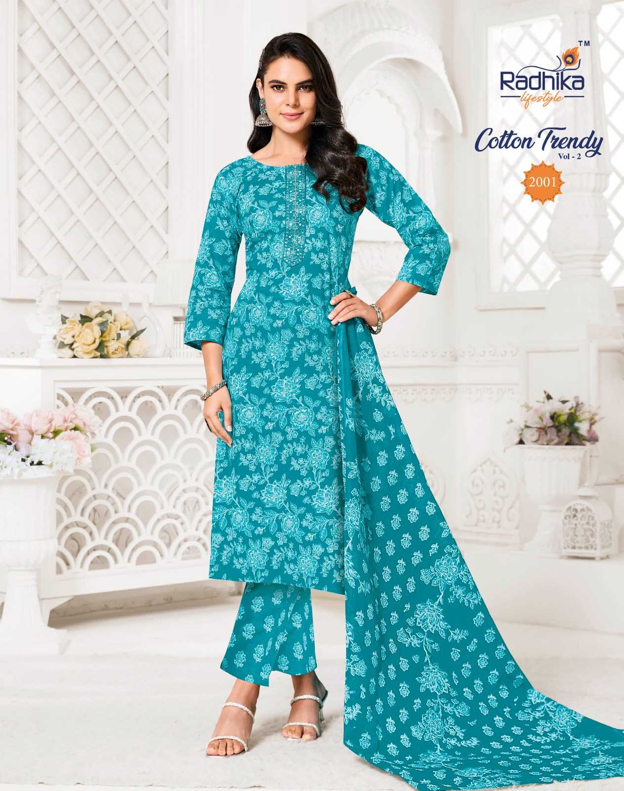 Ynf Pure Cotton RIN190 RADHIKA LIFE STYLE-COTTON TRENDY VOL-2 Setwise Collections Wholesale Kurtis Catalogs Manufacturer