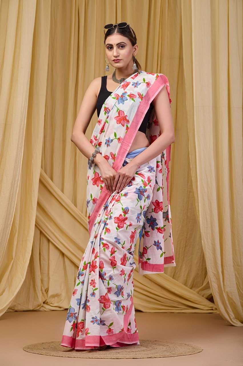 Ynf Pure Cotton RIN229 108 Sarees Wholesale Printed Cotton Saree Cotton Sarees Mulmul Cotton Sarees Manufacturer