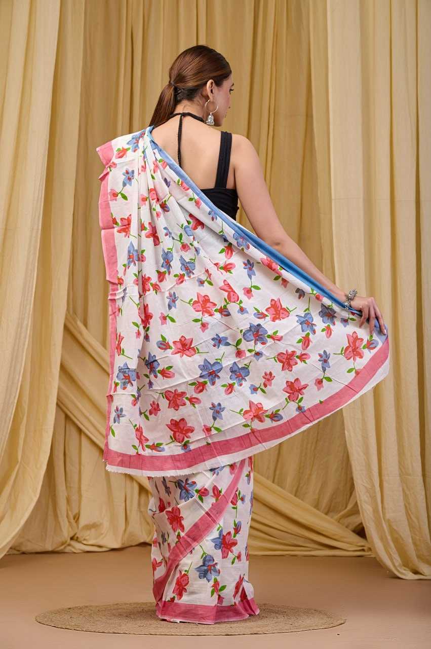 Ynf Pure Cotton RIN229 108 Sarees Wholesale Printed Cotton Saree Cotton Sarees Mulmul Cotton Sarees Manufacturer