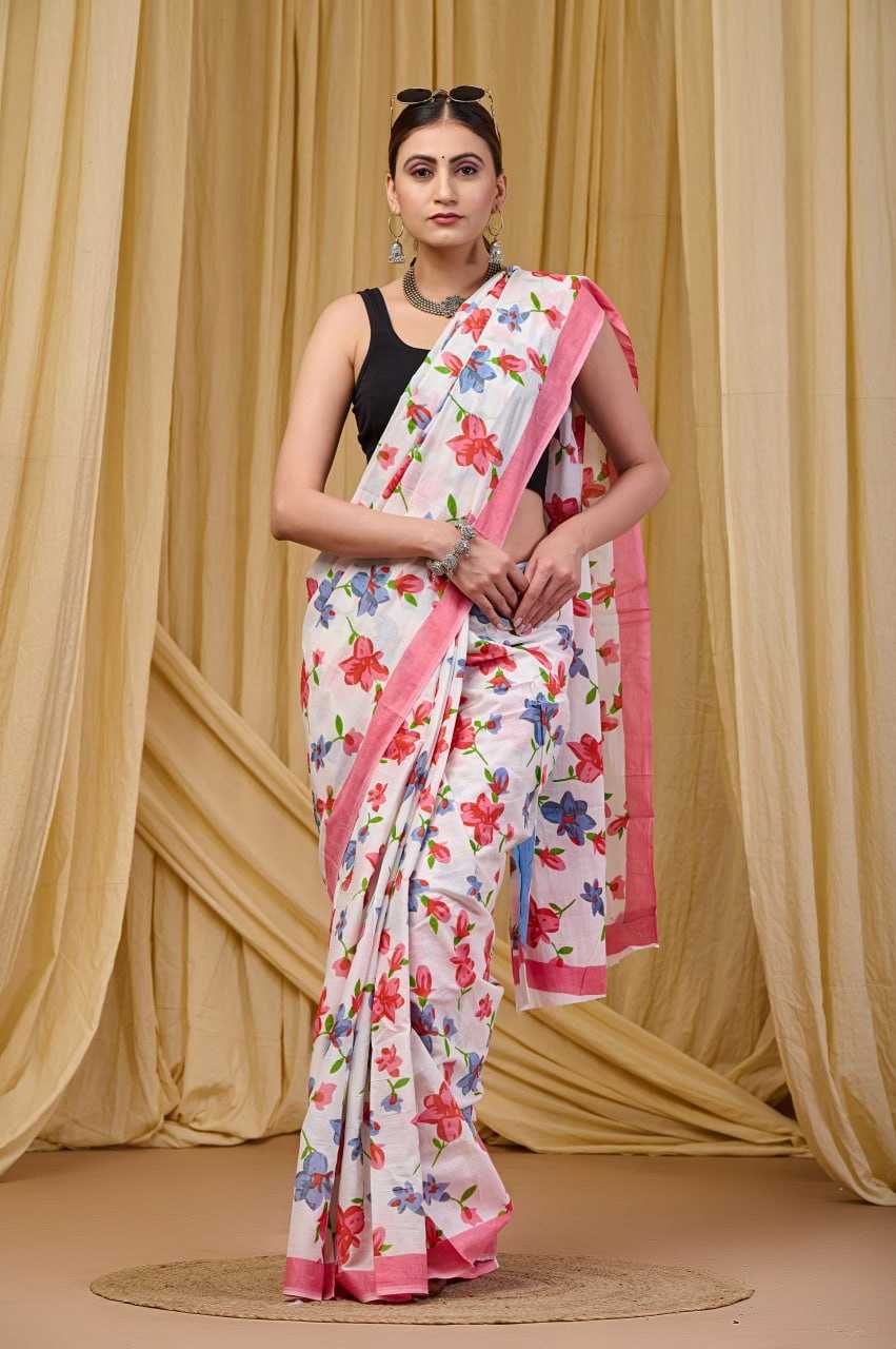 Ynf Pure Cotton RIN229 108 Sarees Wholesale Printed Cotton Saree Cotton Sarees Mulmul Cotton Sarees Manufacturer