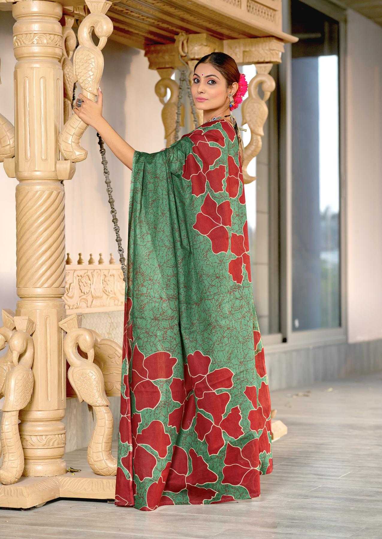 Ynf Pure Cotton RIN229 PARVATI Sarees Wholesale Printed Cotton Saree Cotton Sarees Mulmul Cotton Sarees Manufacturer