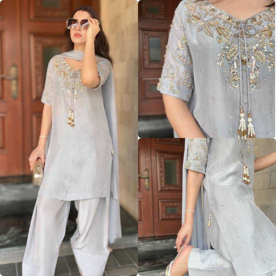 Ynf Pure Crepe KESH141 208 Suits & Dresses Wedding Collections Festive Collections Wholesale Embroidery Suits Palazzo Suit Wedding Outfits Manufacturer