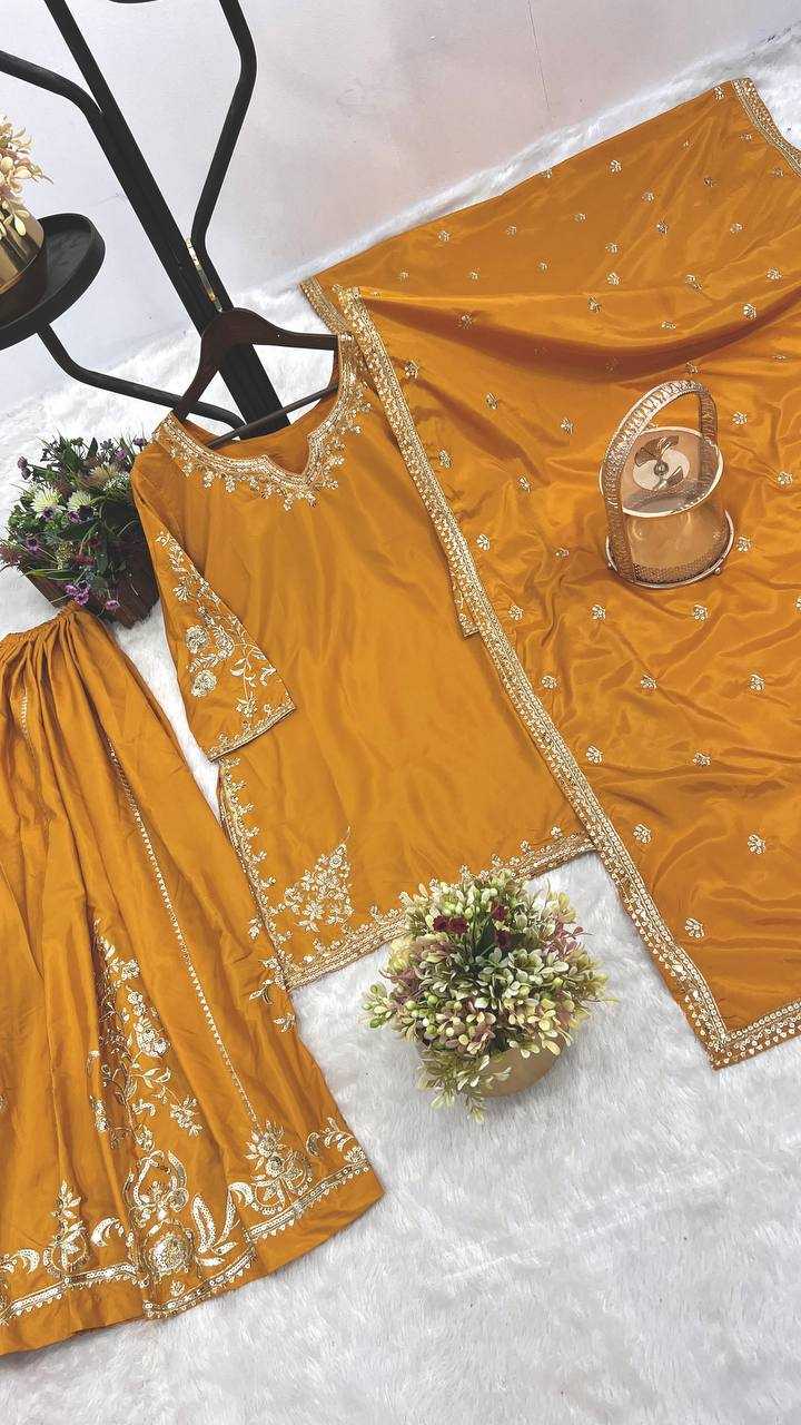 Ynf Pure Crepe KESH159 1037 Suits & Dresses Wedding Collections Festive Collections Wholesale Palazzo Suit Embroidered Suits Haldi Outfits Manufacturer