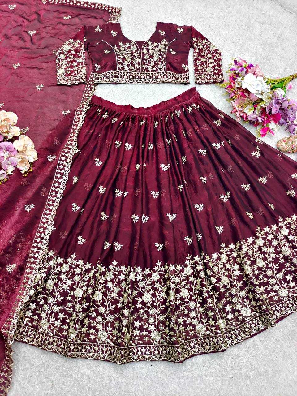 Ynf Pure Silk KESH506 1200 Lehengas Wedding Collections Festive Collections Wholesale Silk Lehenga Embroidered Lehenga Lehenga With Dupatta Manufacturer